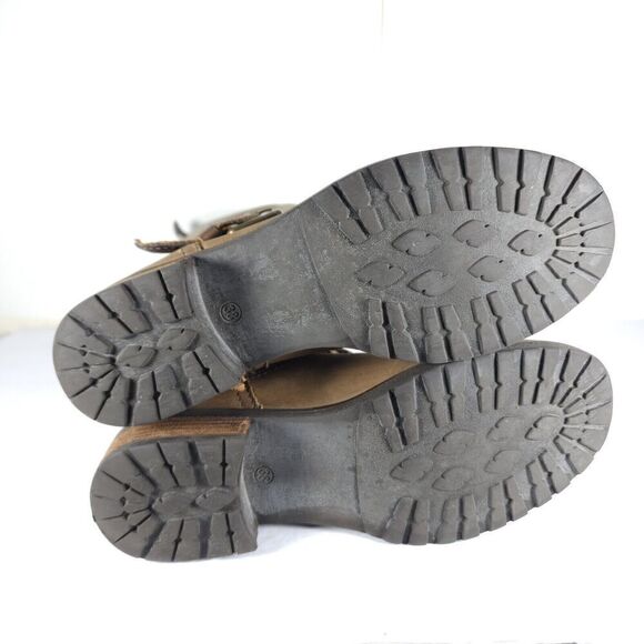 Steve Madden Women's Buckeye 38 US7,5 Brown Leather Distressed Riding Boots - Picture 12 of 13